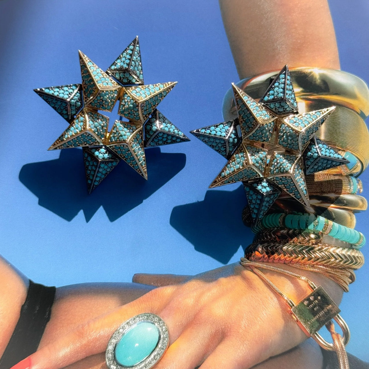 Turquoise Starburst Earrings