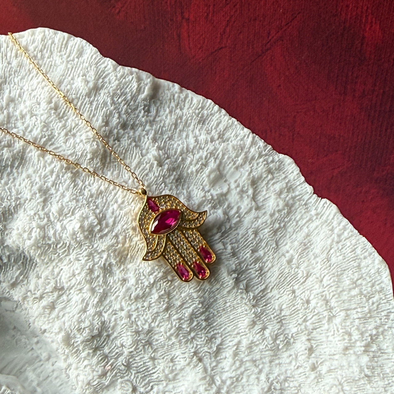 Hamsa Jewel Necklace