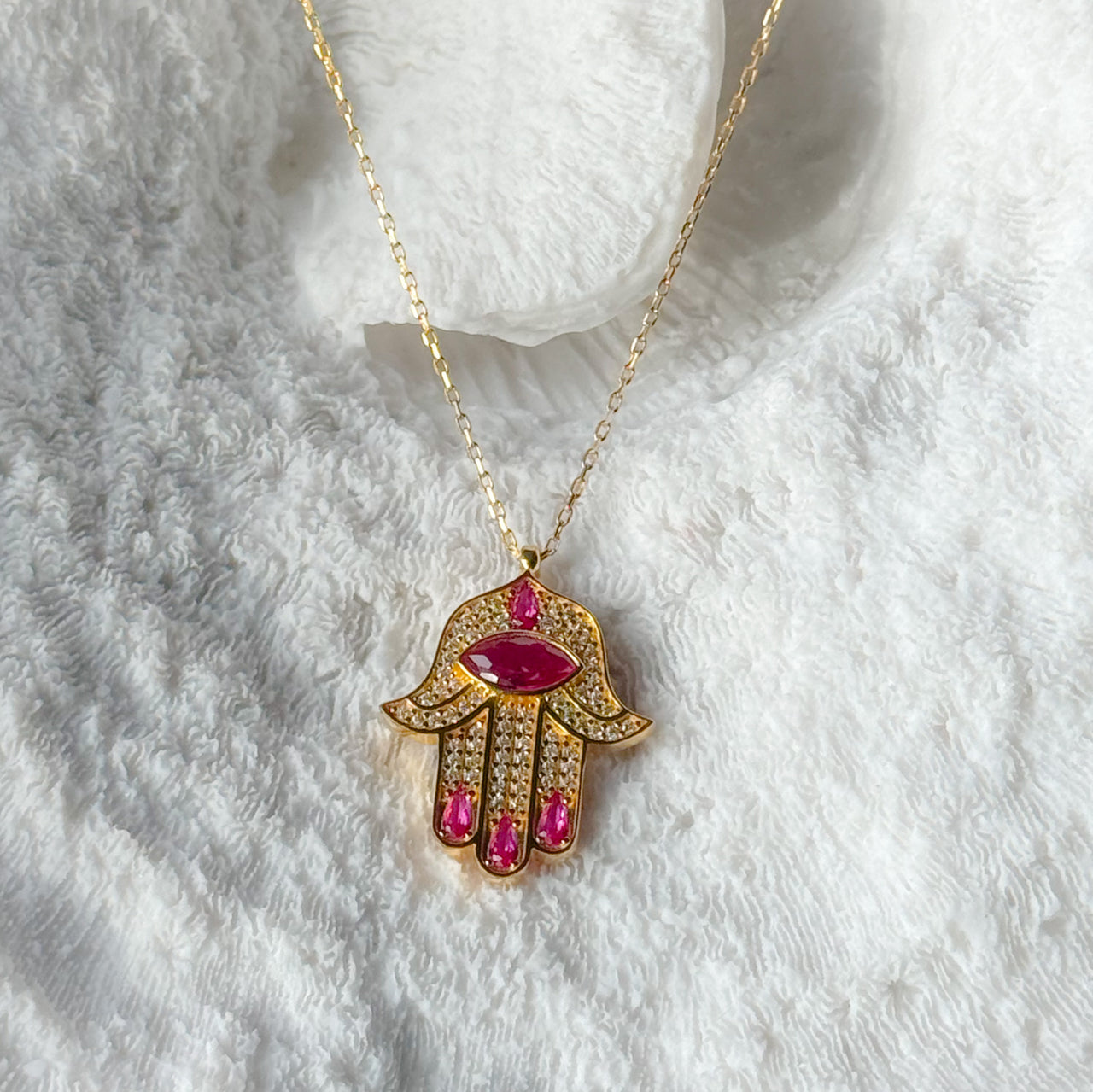 Hamsa Jewel Necklace