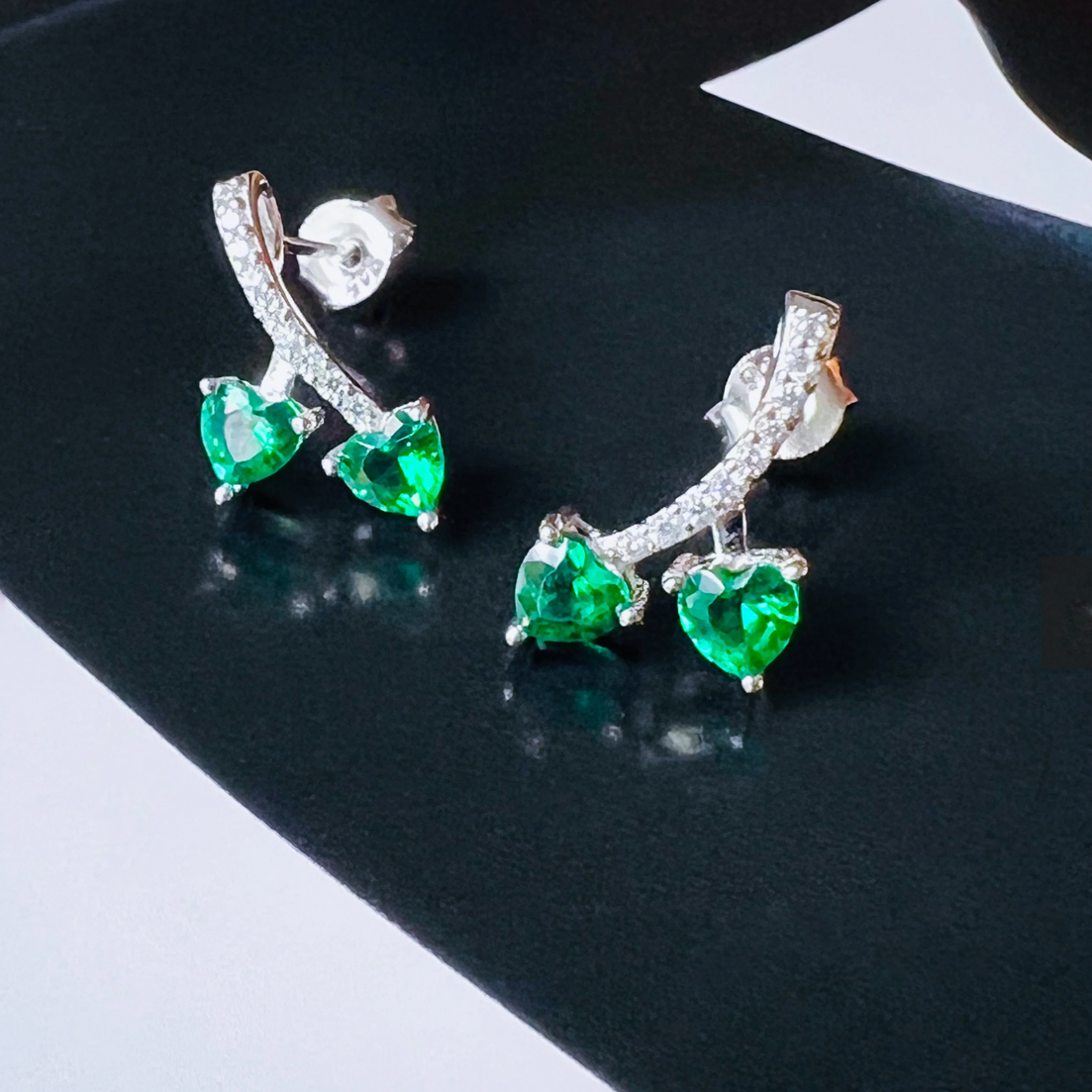 Emerald Cherry Earrings