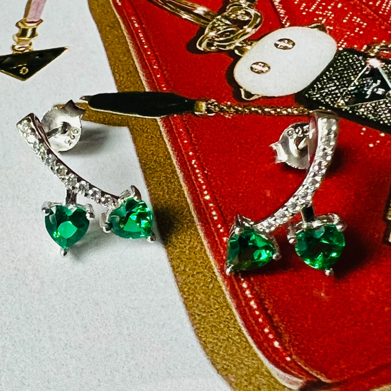Emerald Cherry Earrings
